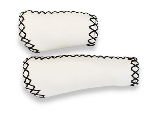 זוג גריפים דמוי עור מתאים למצערת חצי – לבן