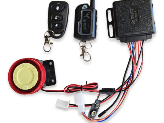 אזעקה מקצועית 2 שלטים + ביפר רוטט + סוללת גיבוי פנימית